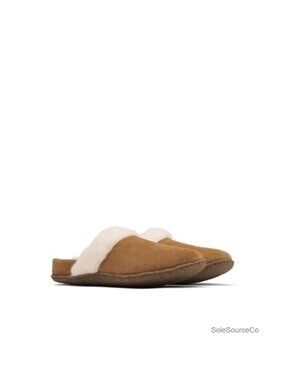 Suede Slide Slippers Faux Fur Lined Cozy House Shoe with Rubber Outsole